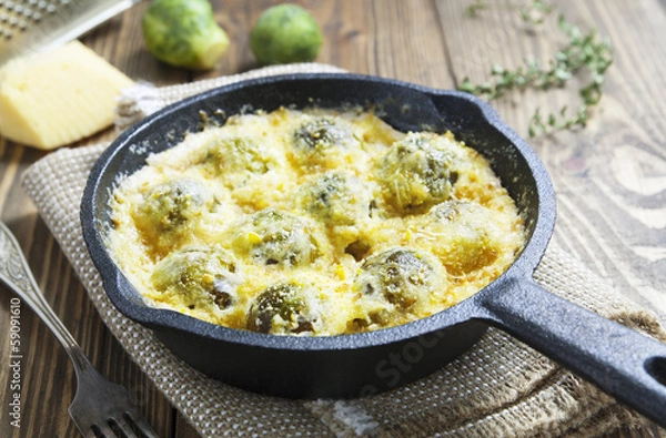 Obraz Casserole with brussels sprouts