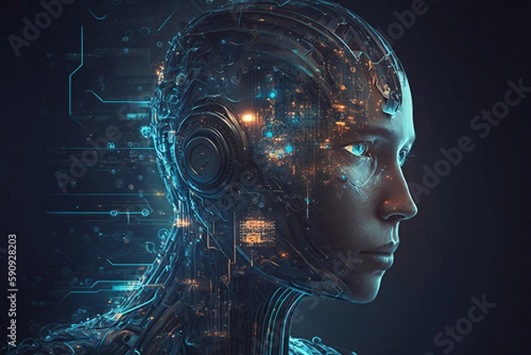 Fototapeta neural network robot