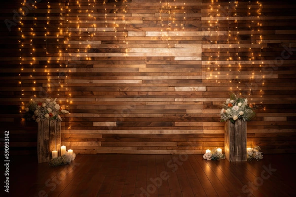 Fototapeta Beautiful backdrop for a Wedding, Prom or special event created with Generative AI technology