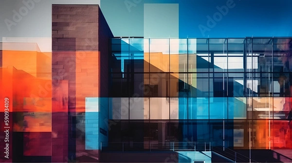 Fototapeta Urban Geometry. Generative AI