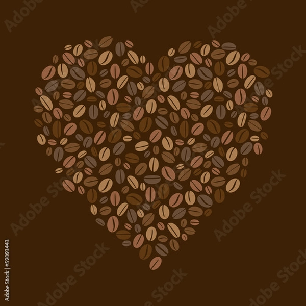 Obraz Heart of coffee beans