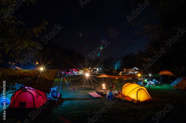 Obraz 캠핑장 야경