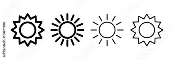 Fototapeta Sun icon vector for web and mobile app. Brightness sign and symbol.