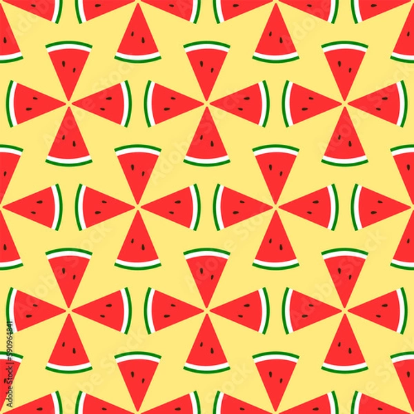 Fototapeta Watermelon Background BG Pattern Seamless Tropical Fruit Summer Wallpaper