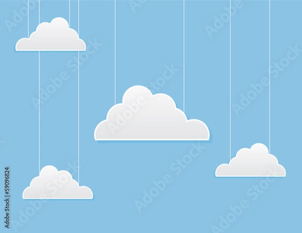Fototapeta Multiple clouds on strings in the sky