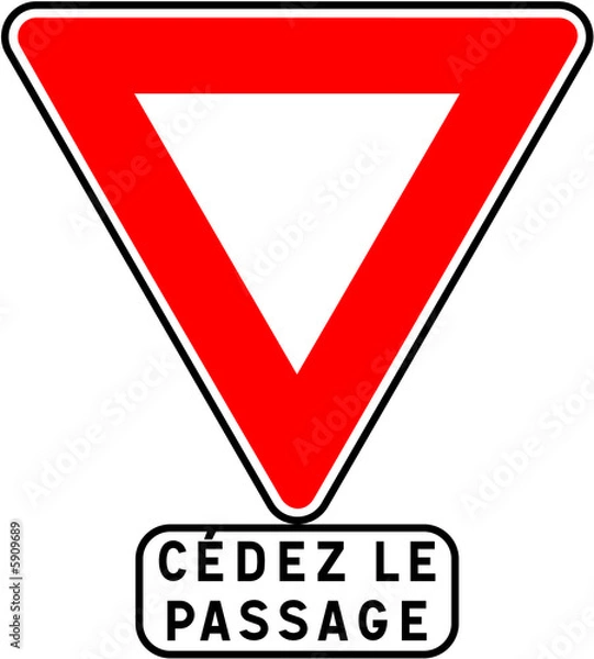 Obraz Panneau - Céder le passage