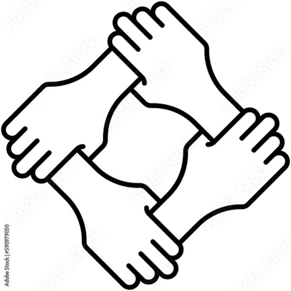 Fototapeta Solidarity Icon, Line Icon Style, Community Support Symbol Vector Stock.