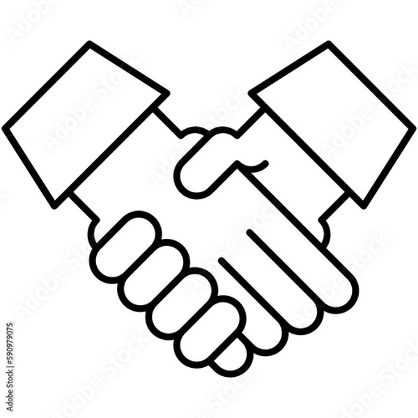 Fototapeta friendship icon, line icon style, trust partner symbol vector stock.