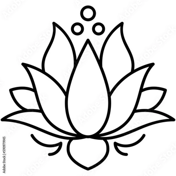 Fototapeta lotus icon, line icon style, mind meditation yoga symbol vector stock.