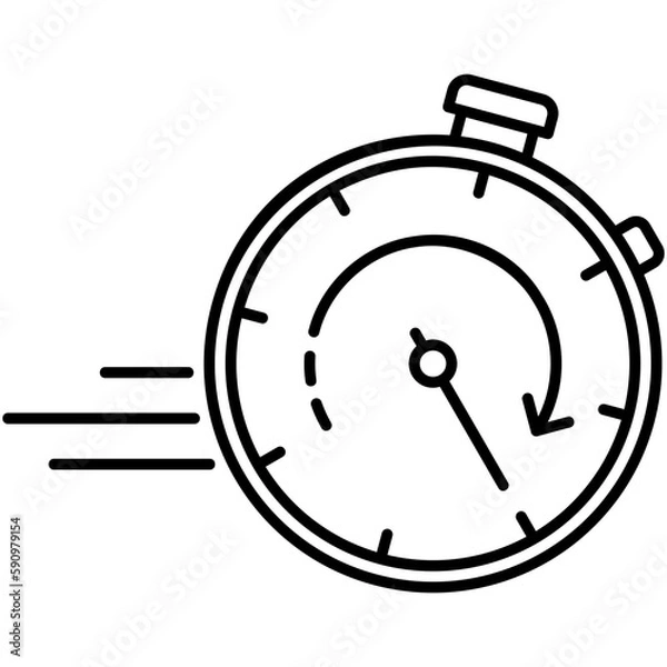 Fototapeta chronometer icon, line icon style, time clock date symbol vector stock.