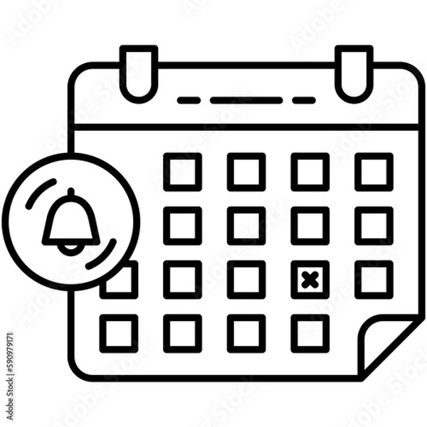 Fototapeta Appointment Icon, Line Icon Style, Calendar Date Symbol Vector Stock.
