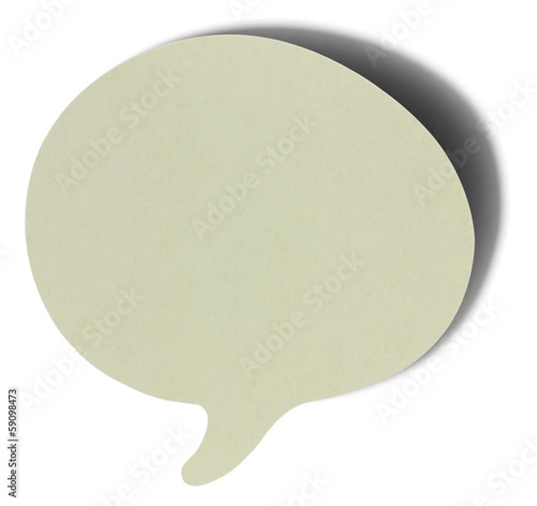 Fototapeta Gray speech bubbles sticky note of cartoon, with shadow