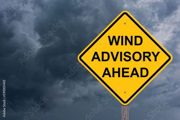 Obraz Wind Advisory Warning Sign