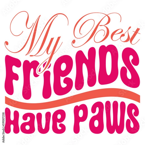 Fototapeta Retro Dog T-shirt Design, Vector