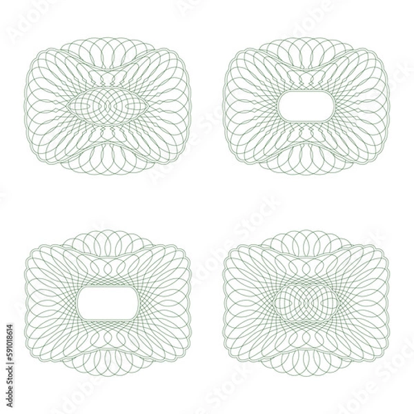 Obraz Decorative protective rosettes. Set on a white background.