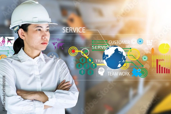 Obraz  Industrial background, technology and digital background 