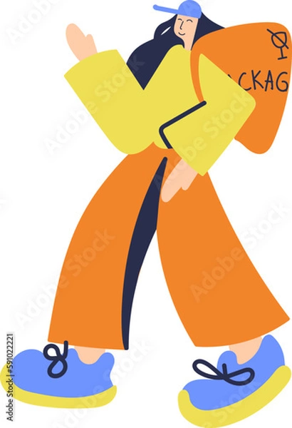 Obraz Flat Courier Illustration