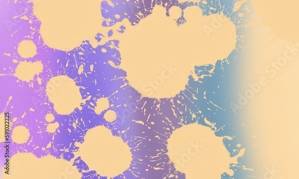 Fototapeta Llilac background with yellow blots. Water splashes