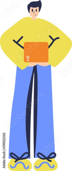 Obraz Flat Courier Illustration