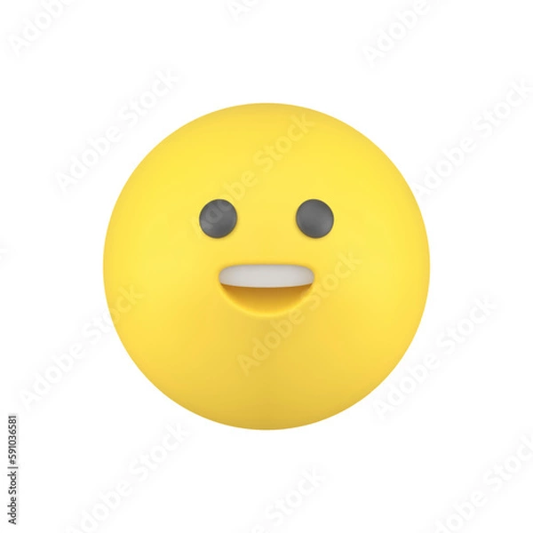 Fototapeta Emoticon yellow smiley flying happy circle head laughing character 3d icon realistic vector