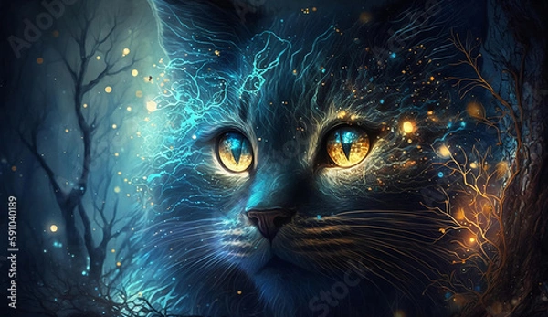 Fototapeta Beautiful Cat Abstract Background. Abstract Light Background. Abstract 3D Background. Gradient design element for Wall art, backgrounds, banners, wallpapers, posters and covers.