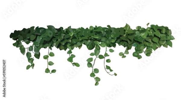 Fototapeta Vector watercolor of green tree top view isolated on white background for landscape layout plan and architecture drawing, elements for environment and garden,blooming botanical elements