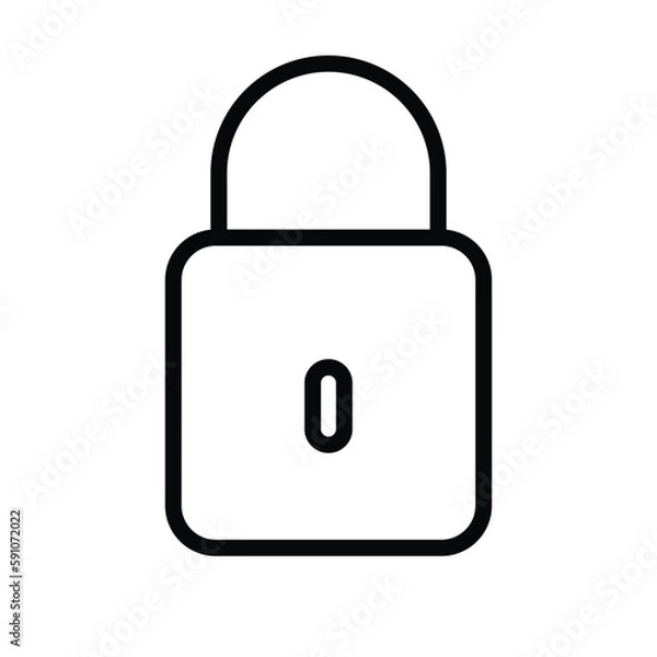 Obraz lock icon vector  design, padlock line icon 