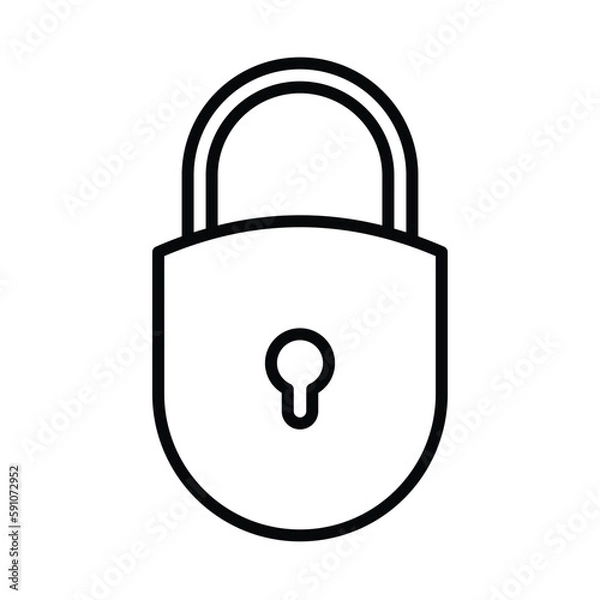 Obraz lock icon vector  design, padlock line icon 