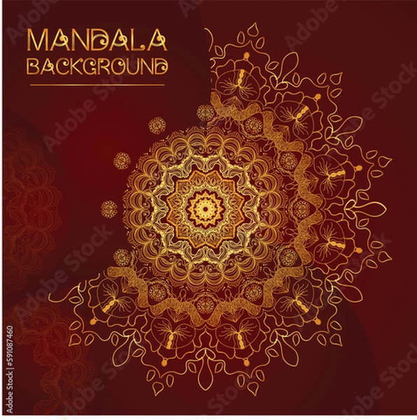 Obraz luxury ornamental mandala design background in red color design