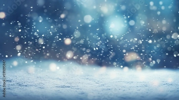 Fototapeta 흐릿한 하얀 크리스마스 눈 내리는 하늘 추상적인 배경
