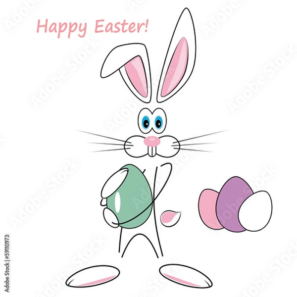Obraz cartoon Easter rabbit