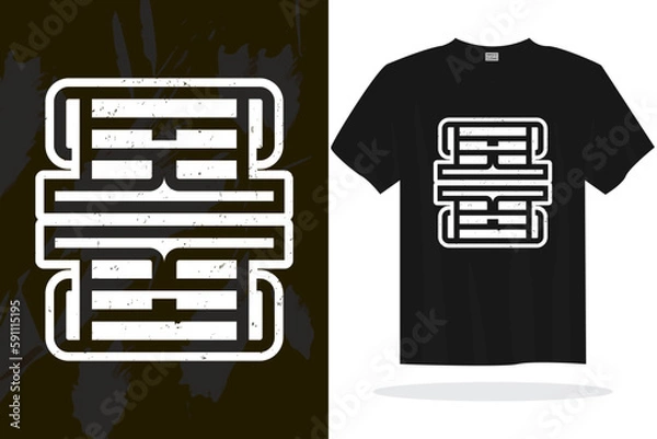 Obraz Modern t shirt design vector template with random graphics