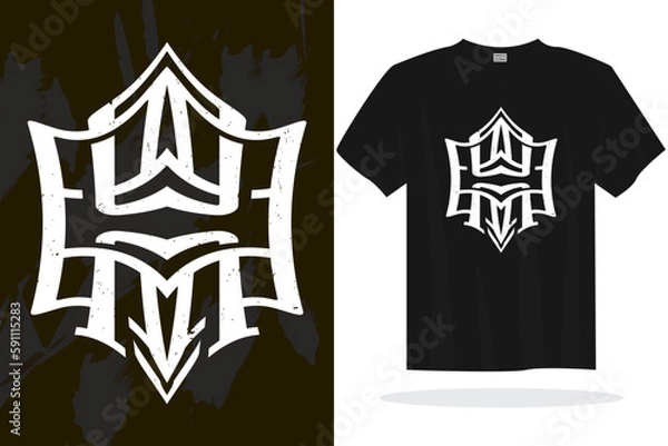 Obraz Modern t shirt design vector template with random graphics