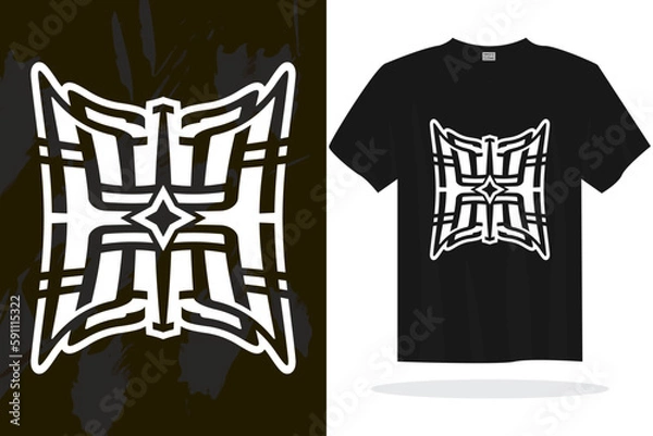 Obraz Modern t shirt design vector template with random graphics