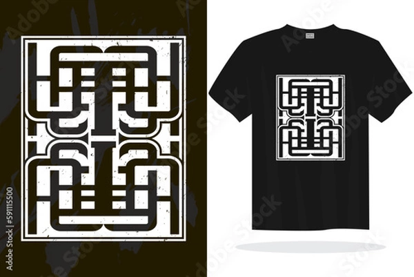 Obraz Modern t shirt design vector template with random graphics