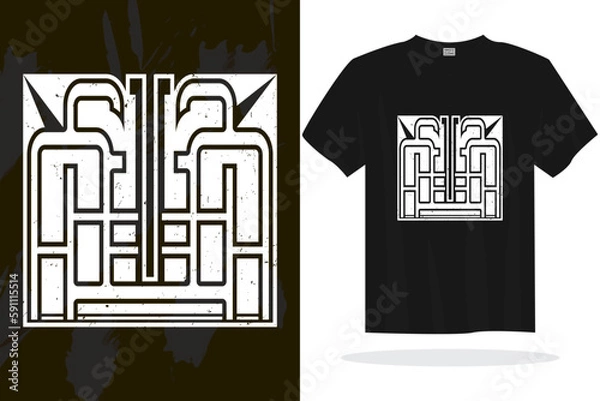 Obraz Modern t shirt design vector template with random graphics