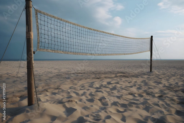 Fototapeta Beach volleyball net, Generative AI, generative, AI