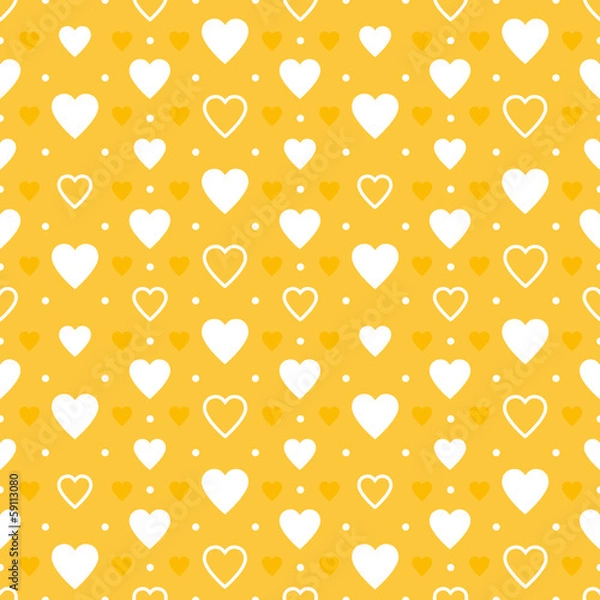 Obraz yellow hearts pattern
