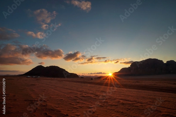 Obraz wadi rum sunset
