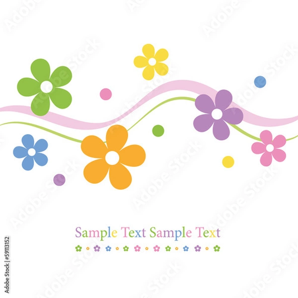 Obraz colorful flowers greeting card