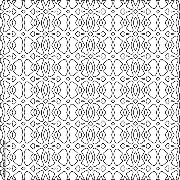 Fototapeta  Stylish texture with figures from lines.Abstract geometric black and white pattern for web page, textures, card, poster, fabric, textile. Monochrome graphic repeating design. 