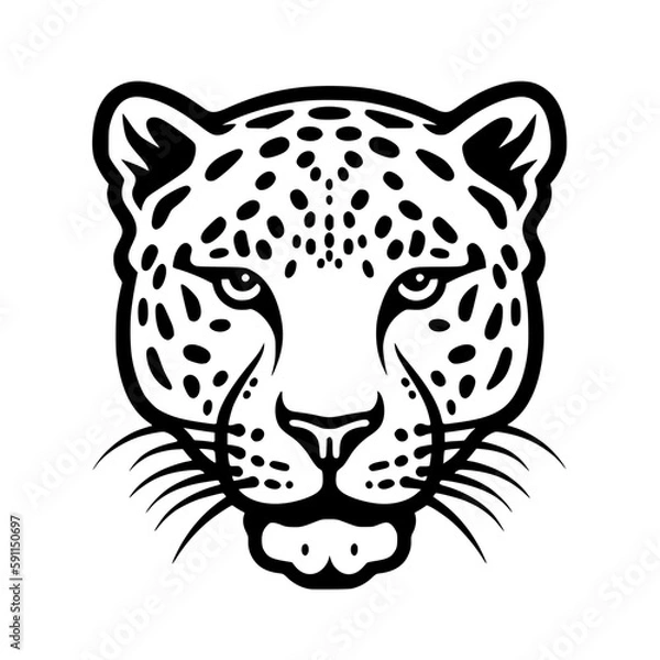Obraz Jaguar head vector illustration isolated on transparent background