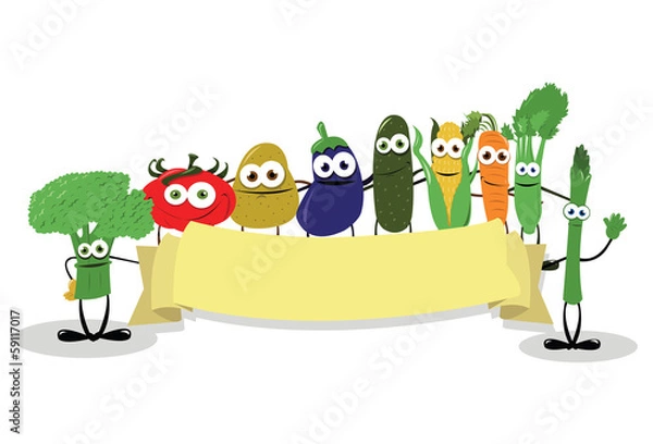 Obraz Funny Veggies Banner