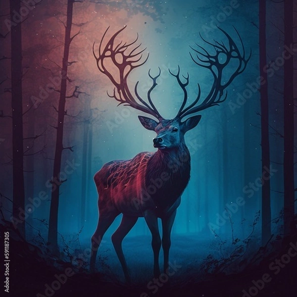Fototapeta deer in the forest