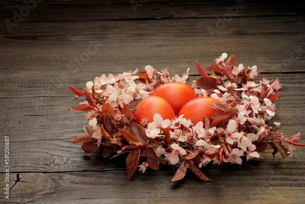 Fototapeta easter still life with eggs