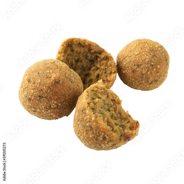 Fototapeta falafel isolated on a transparent background, generative ai