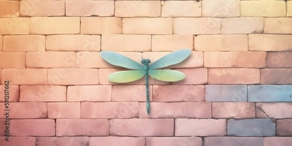 Obraz "Prismatic Perch on a Pastel Wall" / Background Design / AI Generated Artwork