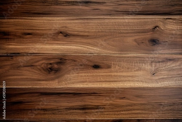Fototapeta Walnut Wood Plank Texture - Abstract Wooden Background Wallpaper - generative ai