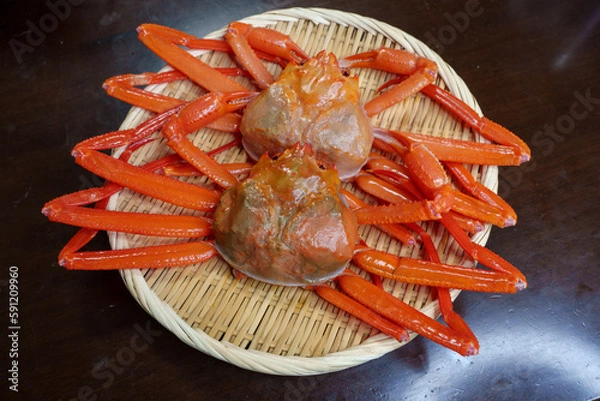 Obraz ザルに盛られた紅ズワイガニ