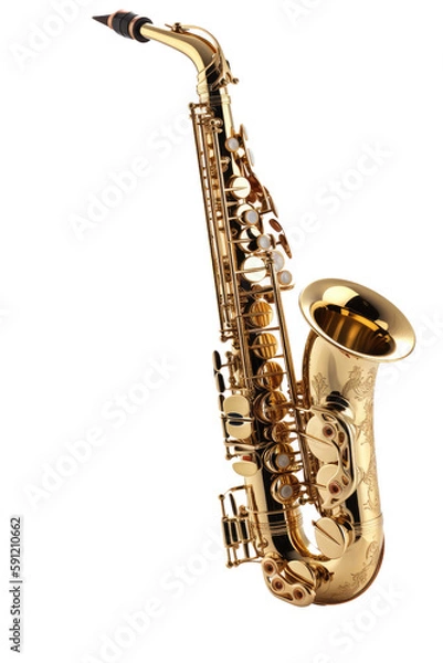 Obraz saxophone isolated on transparent background, generative ai